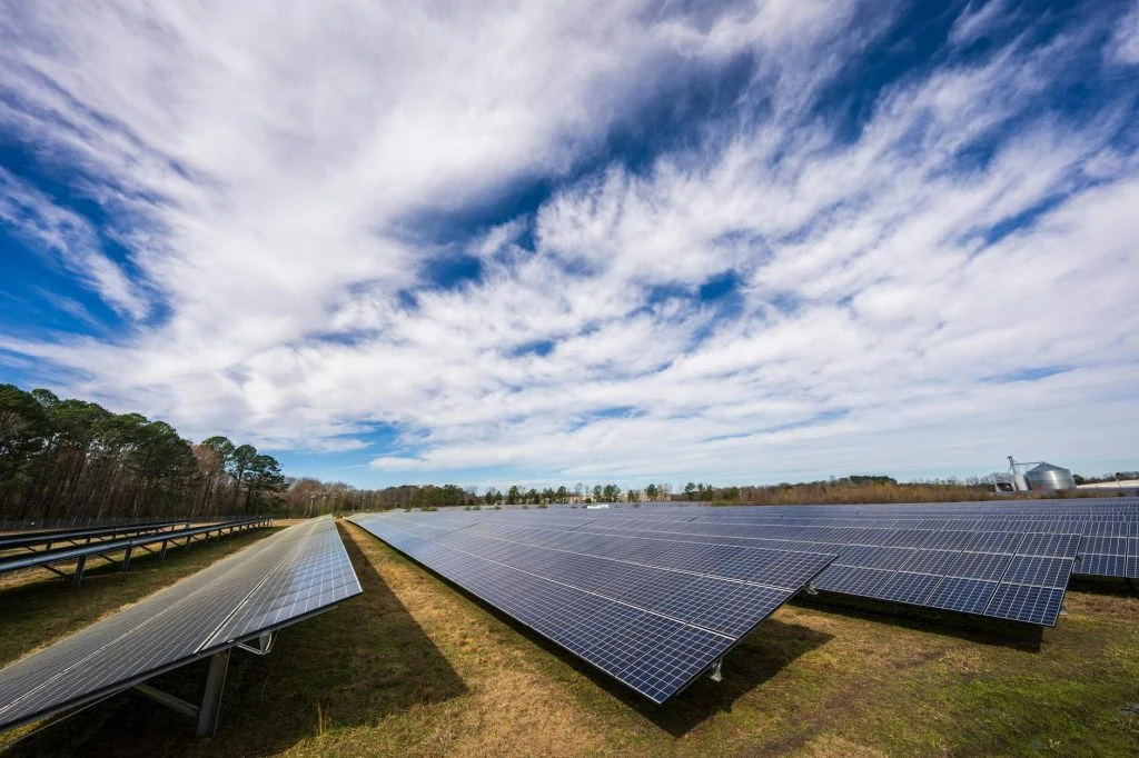 field of a solar panels