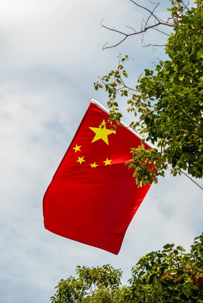 chinese national flag in shenzhen guangdong province