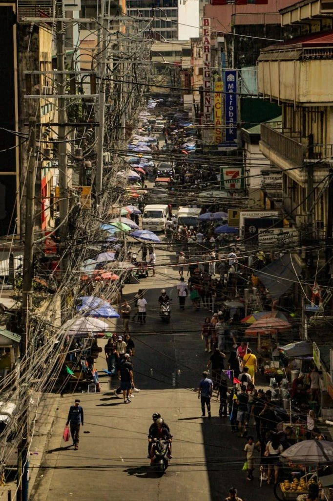 bustling manila street market scene